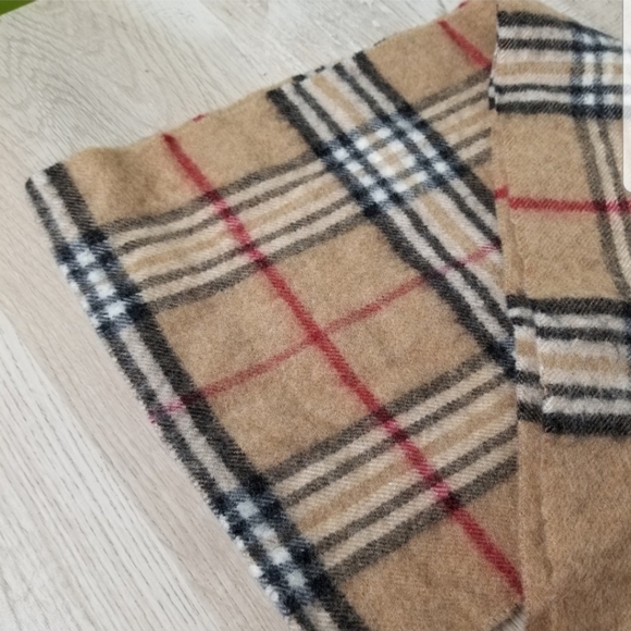 Valentin Fraas 100% pure lamb's wool brown plaid fringe scarf - Picture 6 of 9